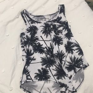 Black and white tank top Palm trees